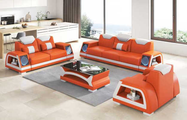 Komplette Couchgarnitur Sofagarnitur Ledersofas Sofa 3tlg Sofas Braun