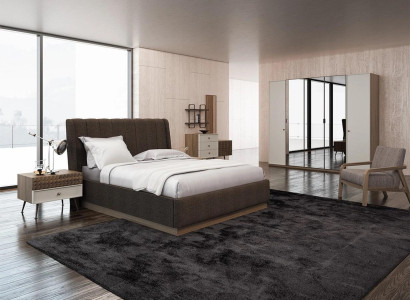 Luxus Schlafzimmer Doppel Bett 2x Nachttische Holz Komplett 6tlg Modern