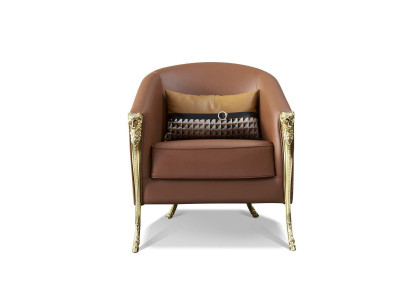 Luxus Stuhl Polster Cocktail Relax Lounge Club Design Design Sessel Braun