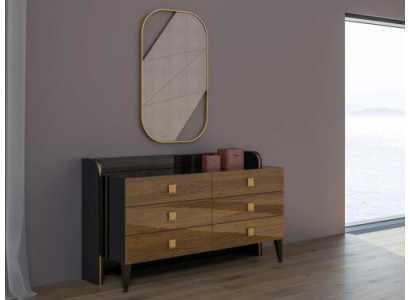 Modern Luxus Schlafzimmer Kommode mit Spiegel Design Schrank Möbel