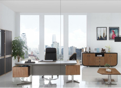Moderne Büro Zimmer Set Office Einrichtung Komplett Set Deko Möbel Tisch