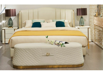 Schlafzimmer Bett Hocker 2x Nachttisch Komplette Sets Leder Möbel Zimmer