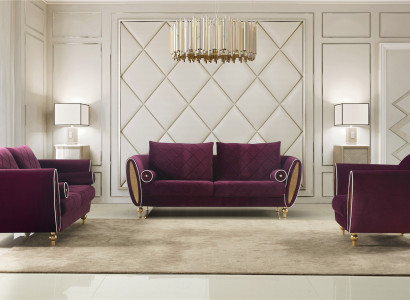 Sofa 3 Sitzer Sofas Couch Polster Garnitur Metall Design Moderne Couchen