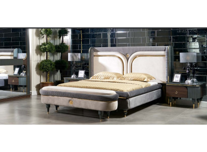 Bett 2x Nachttisch 3tlg. Set Betten Doppelbett Schlafzimmer Hotel Ehe Luxus Neu