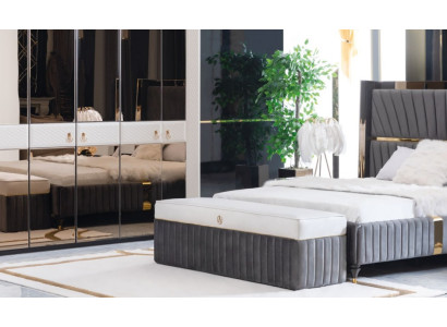 Design Sitzbänke Fußhocker Stuhl Holz Sitzhocker Luxus Bank Stoff Hocker Bank