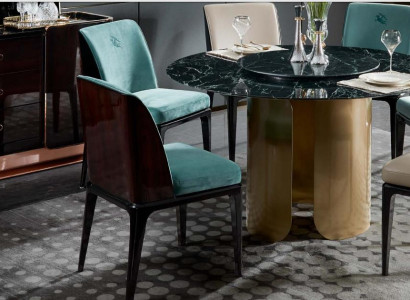 Stuhl Blau Esszimmer Moderne Stühle Design Möbel Luxus Designer Einrichtung Neu