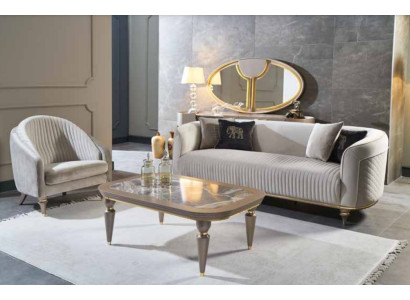 Sofagarnitur 3+1 Sitzer Sofas im italienischen Stil Designer Polster Sofas Neu