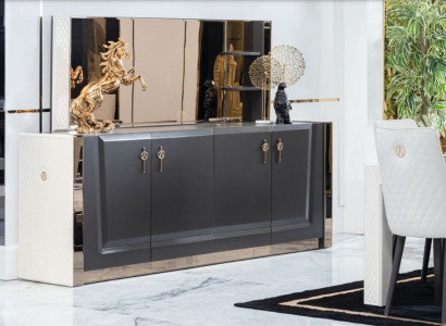 Möbel Gruppe Neu Set 2tlg. Kommode Spiegel Kommoden Schrank Luxus Regal Konsole