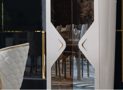 Vitrinen Schrank Echtholz Anrichte Vitrine Massiv Esszimmer Möbel Massive Holz