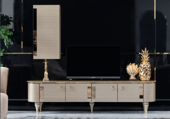 Sideboard Schrank Wand Moderne tv Holz Garnitur Set Möbel Wohnwand Vitrine rtv