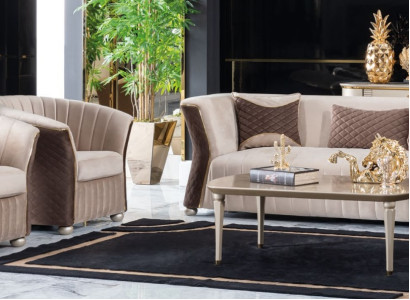 Polster Garnitur Sofas Couch Designer Sofagarnitur 3+1+1 Sitzer Stoff Couchen