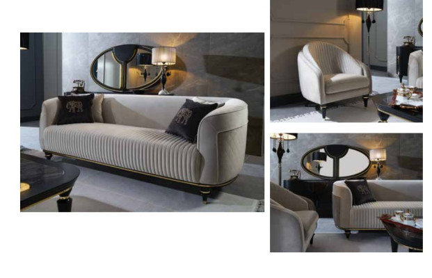Sofagarnitur 3+1 Sitzer Couchtisch Textil Garnitur Design Moderne 3tlg Möbel Neu