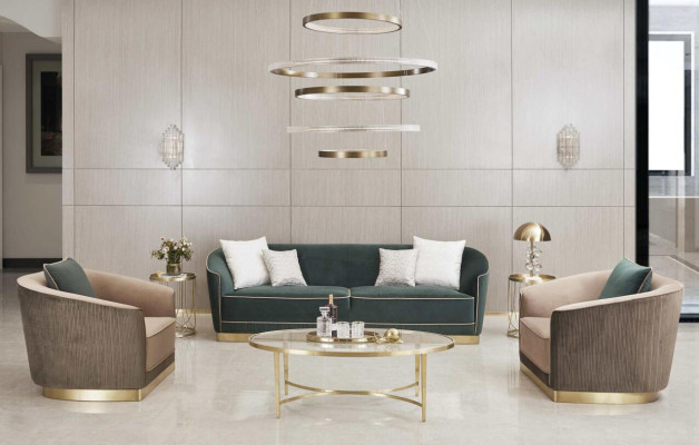 Klassische Wohnzimmer Sofagarnitur Couch Sitzgruppe Polstergruppen Sofa