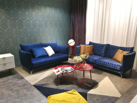 Design Polster Luxus Sitz Sofa Couch Textil Sofa 2 Sitzer Neu