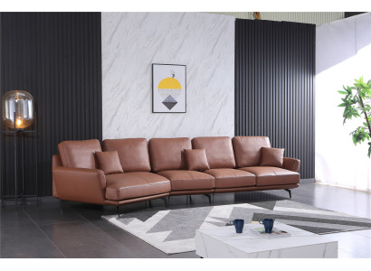Ledersofa Wohnlandschaft Ecksofa L-Form Ecke Set Garnitur Modern Sofa