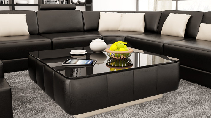 Leder Modern Couch Wohnlandschaft Ledersofa Sofagarnitur Möbel Sofa U-Form Neu