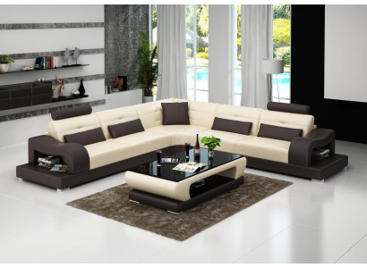 Ledersofa Couch Wohnlandschaft L Form Dekor Design Modern Sofa Eck Sofas