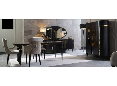 Tisch Set Garnitur Esstisch 4 Stühle Luxus Stil Möbel Stuhl Gruppe Kommode 8tlg