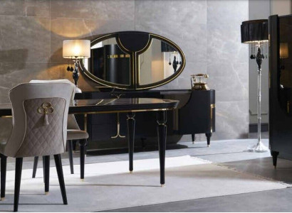 Tisch Set Garnitur Esstisch 4 Stühle Luxus Stil Möbel Stuhl Gruppe Kommode 8tlg