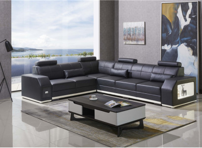 Ecksofa Ledersofa Big L Form Wohnlandschaft Sofa Couch Garnitur
