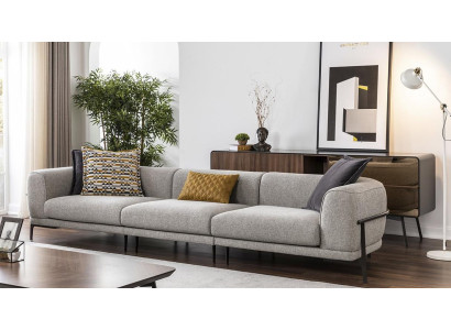 Dreisitzer Sofa 3 Sitzer Stoffsofa Sofas Modern Grau Stoff Couch Neu