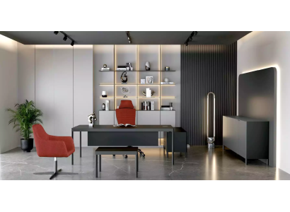 Eckschreibtisch Sideboard Couchtisch Arbeitszimmer Modern Holz Schwarz