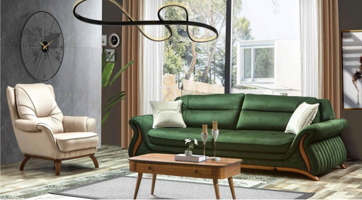 Design Sofa 3+1 Sitz Sessel Couch Polster Luxus Klassische Kunstleder Couchen