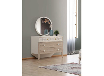 Set Commode Avec Miroir Coiffeuse Console Bois Moderne Chambre à Coucher