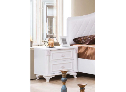 Weißer Nachttisch luxriöses kompaktes Design Schlafzimmermöbel
