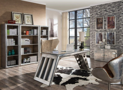 Büroeinrichtung Arbeitszimmer Büro Möbel Tisch Schrank Sessel 8tlg Set