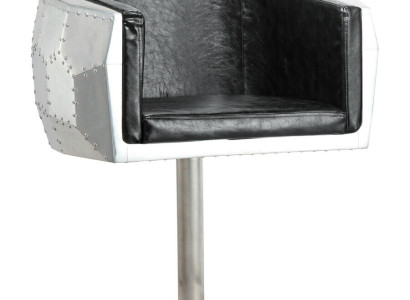 Stuhl Stühle Leder aluminium Design möbel Esszimmer Lehnstuhl Flieger echtleder