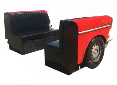 Doppel Auto Sofa Diner Sofa Couch Auto Möbel USA Einrichtung Deko Modell Leder
