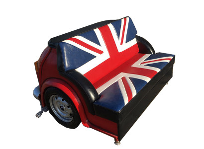 Retro Union Jack Sofa Car Furniture Garage Auto Sofa Couch Polster Zweisitzer