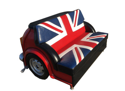 Retro Union Jack Sofa Car Furniture Garage Auto Sofa Couch Polster Zweisitzer