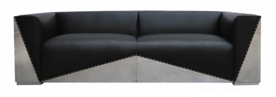 Design Luxus Echtleder Sofa Couch Ledersofa Couchen Polster Möbel Dreisitzer Neu