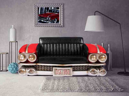 Sofa Auto Halbes Fahrzeug Ratro Cinema Couch Polster Garnitur Ledersofa