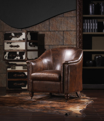 Clubsessel Vintage Leder Ledersessel Sessel Designsessel Echtleder Retro Sofa