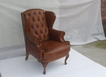 Chesterfield Leder Sessel Ohrensessel Vintage Clubsessel Chefsessel Ohrensessel