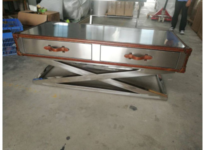 Vintage Couchtisch Wohnzimmertisch Tische Aluminium Tisch Kaffeetisch Flieger