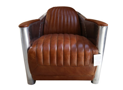 Ledersofa Sofa Couch Polster Einsitzer Sofas Couchen Flugzeug Aviator Aluminium