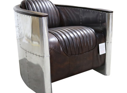 Sessel Design Echtleder Vintage Luxus Möbel Polster Aviator Flugzeug
