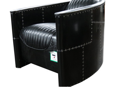 Aviator Sofa Sessel Couch club Lounge Vintage Aluminium Flugzeug Retro Echtleder