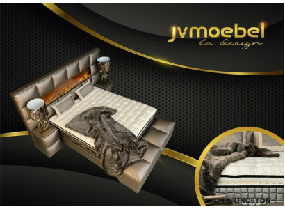 Bett 2x Nachttisch 3 tlg. Schlafzimmer Set Design Modern Luxus Bettgestellt