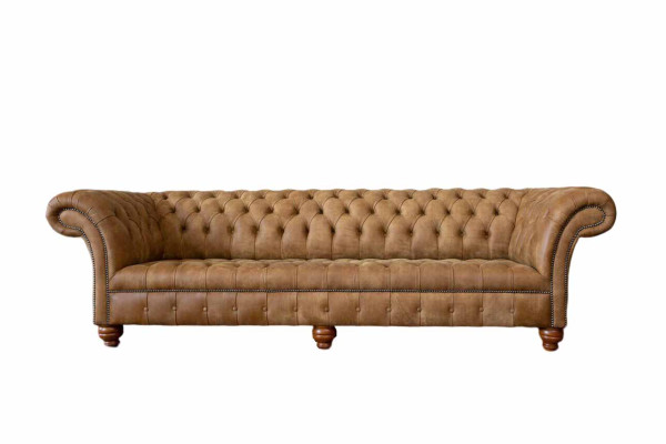 Sofa 4 Sitzer Chesterfield Polster Wohnzimmer Design Luxus Holz Neu