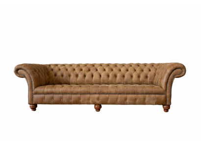 Sofa 4 Sitzer Chesterfield Polster Wohnzimmer Design Luxus Holz Neu