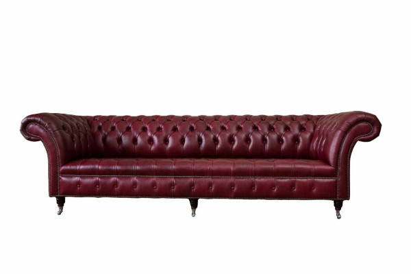 Modern Design Sofa 4 Sitzer Couch Luxus Klassische Leder Chesterfield Sofas