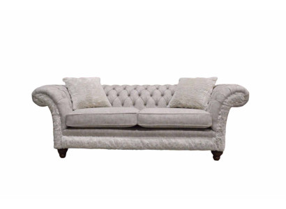 Modern Dreisitzer Design Polster Sitz Textil Sofa 3 Sitzer Wohnzimmersofa Chesterfield Beige