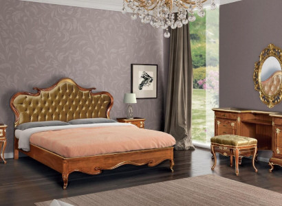 Schlafzimmer Bett Nachttisch Schminktisch Hocker Polsterbett Doppelbett Set 5tlg