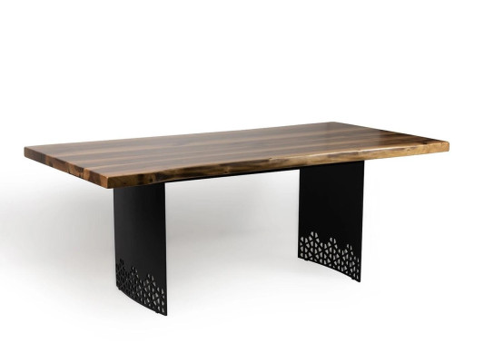 Luxus Tisch Braun Edelstahl Design Esstische Holz Modern Esstisch Neu