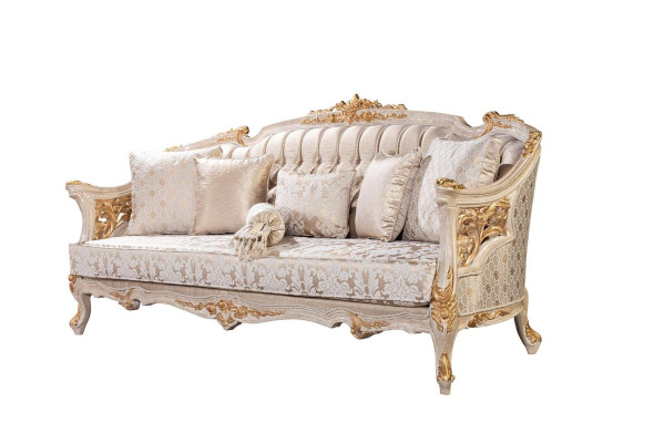 Chesterfield 3 Sitzer Designer Sofa Luxus Polster Sofas Couchen Stoff Textil Neu